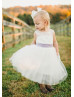 Ivory Lace Tulle Keyhole Back Fancy Flower Girl Dress